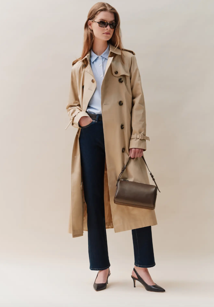 Comfort Stretch Long Trench Coat fall capsule wardrobe essentials